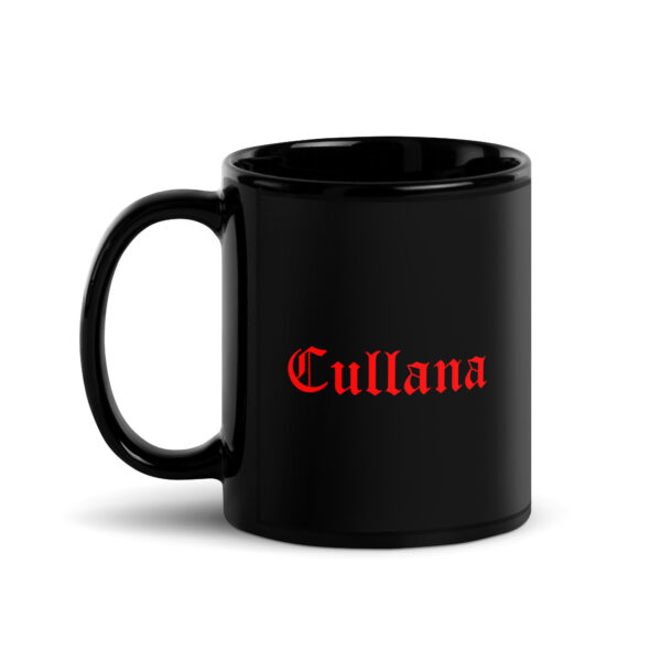 Taza negra brillante doble logo