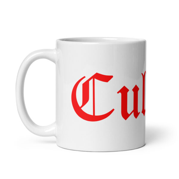 Taza blanca brillante logo rojo - Imagen 3