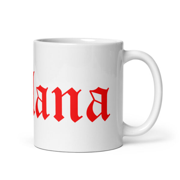 Taza blanca brillante logo rojo - Imagen 2