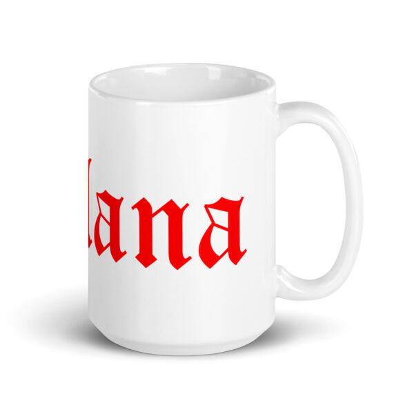 Taza blanca brillante logo rojo - Imagen 4